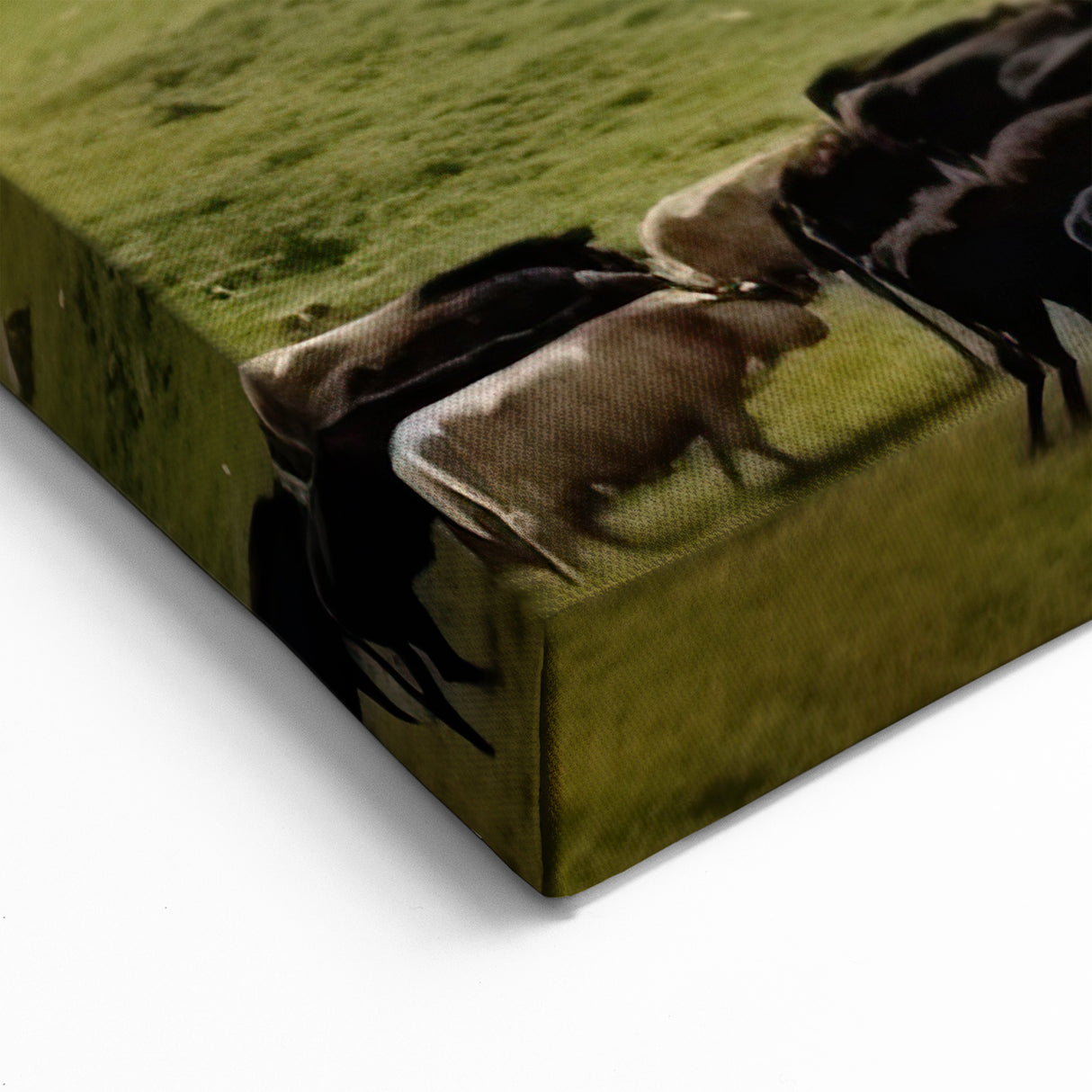 Mountain Valley Landscape Wall Art - Cattle Grazing Scenic Canvas
