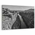 Black and White Canyon Wall Art - Dramatic Valley Landscape Print