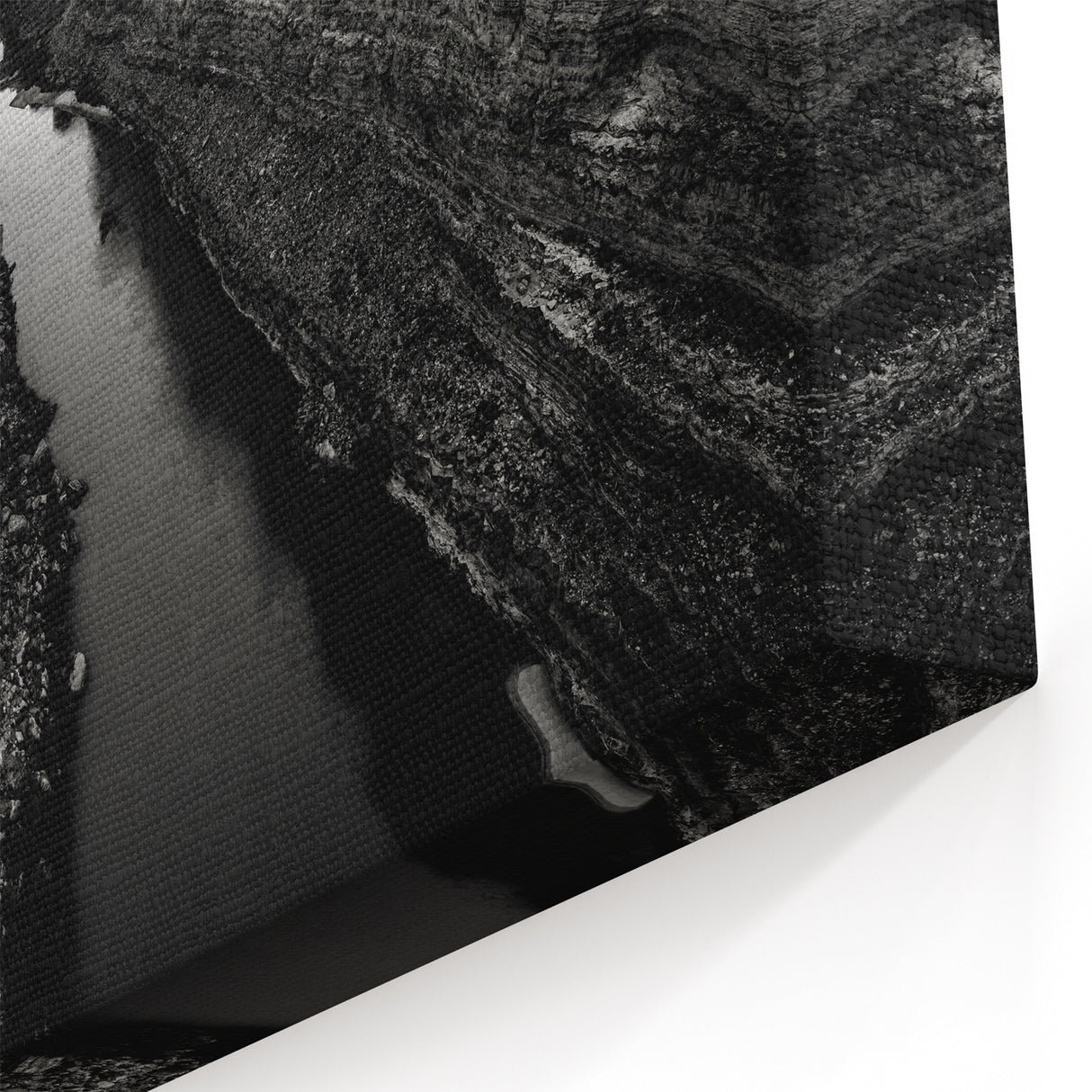 Black and White Canyon Wall Art - Dramatic Valley Landscape Print