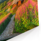 Charming Mountain Village Wall Art - Scenic Valley Landscape Print