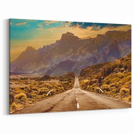 Desert Mountain Road Wall Art - Majestic Scenic Highway at Sunset