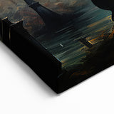 Enchanted Night Forest Wall Art - Illuminated Pathway in Autumn