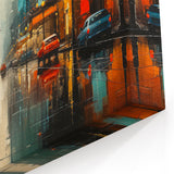 Vibrant City Nightscape Wall Art - Colorful Reflections on Wet Streets