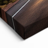 Golden Desert Highway Wall Art - Serene Sunset Road Through Mountains