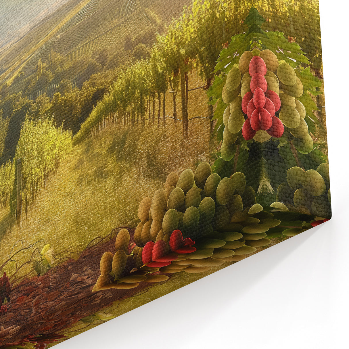 Vineyard Valley Wall Art - Rustic Wine Country Landscape Canvas Print