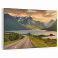 Scenic Valley Landscape Wall Art - Serene Mountain Valley Canvas Print