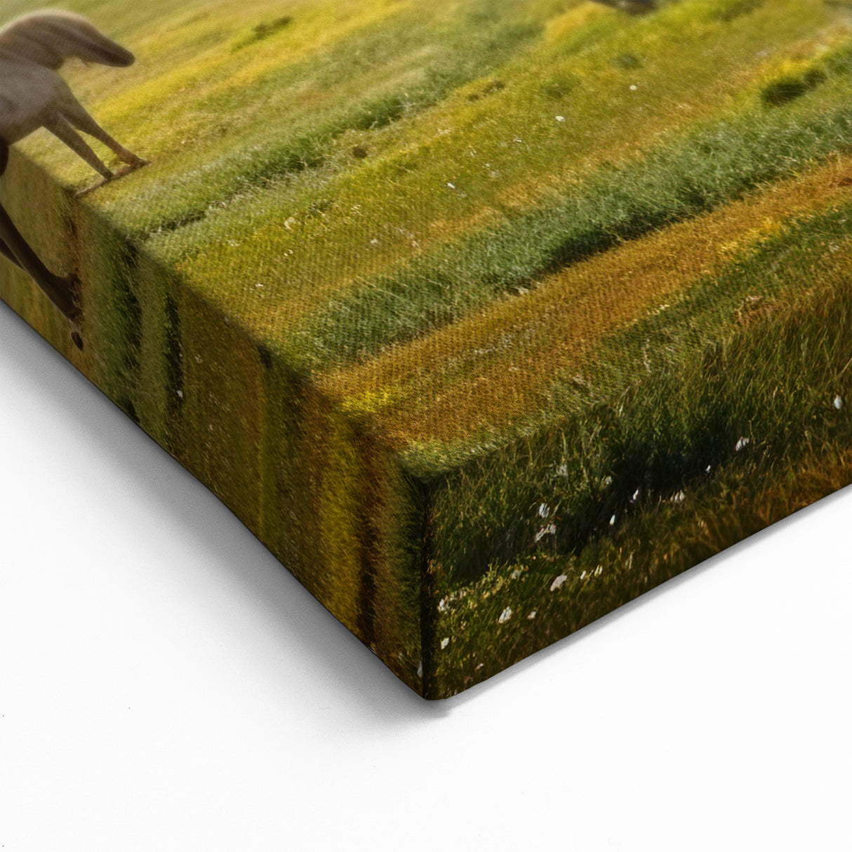 Majestic Mountain Valley Wall Art - Horses in Scenic Meadow Print