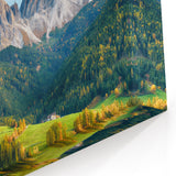Majestic Mountain Valley Wall Art - Alpine Landscape Canvas Print