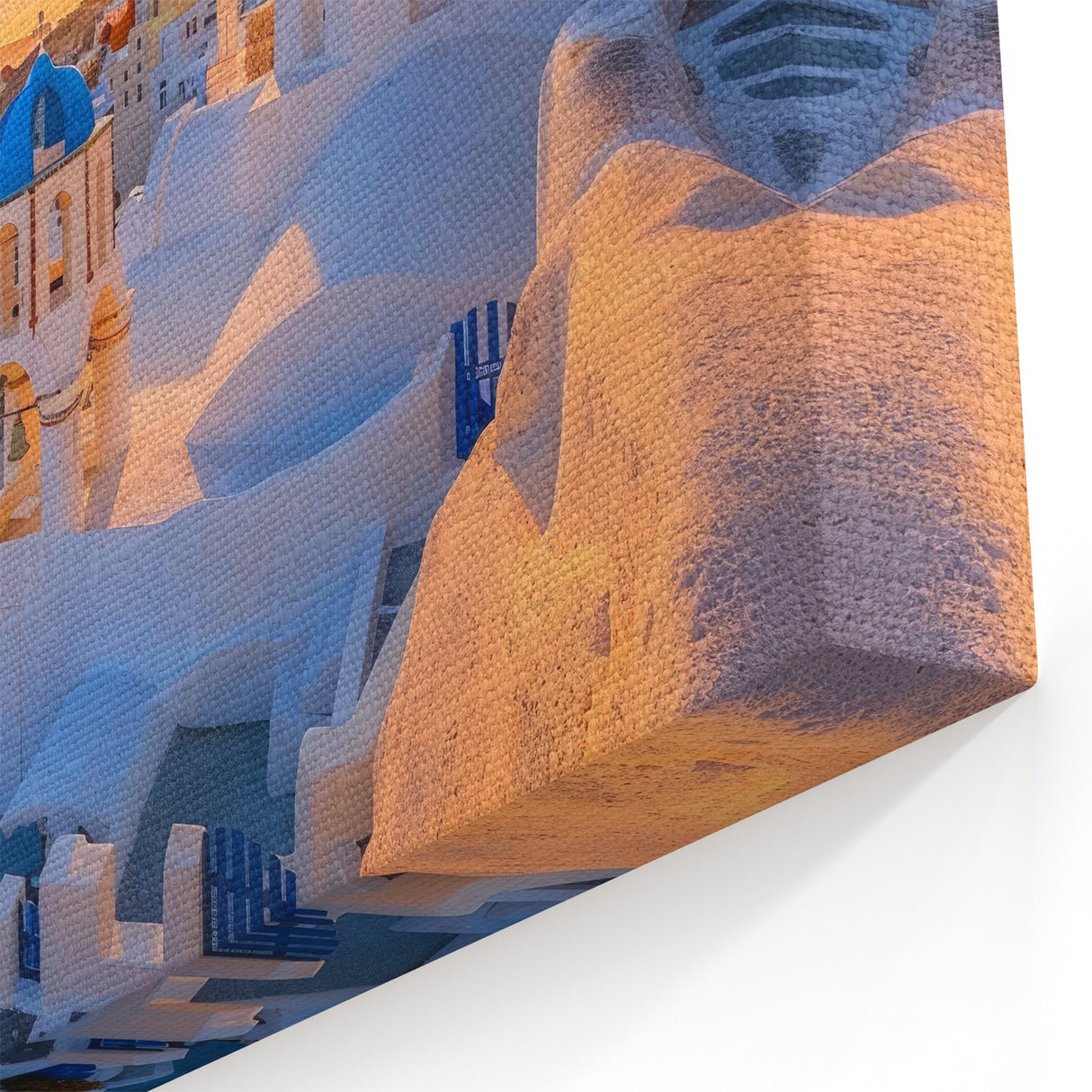Santorini Blue Domes Canvas Print - Coastal Retreat Wall Art Decor