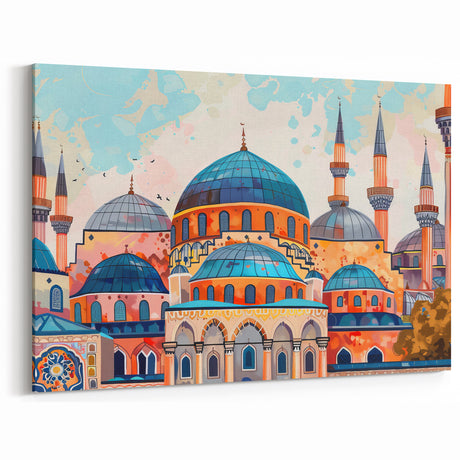 Colorful Domes Art Print - Vibrant Architecture Canvas Wall Decor