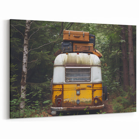 Forest Retreat Caravan Art - Vintage RV Decor for Nature Lovers