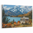 Majestic Mountain Caravan Art - Scenic RV Wall Decor for Nature Lovers