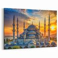 Sunset Over Istanbul Domes Canvas Print - Majestic Architectural Art