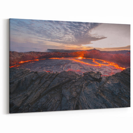 Molten Lava Volcano Art – Dramatic Eruption Landscape Canvas Print