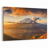 Golden Sunrise Volcano Art – Majestic Landscape Canvas Print