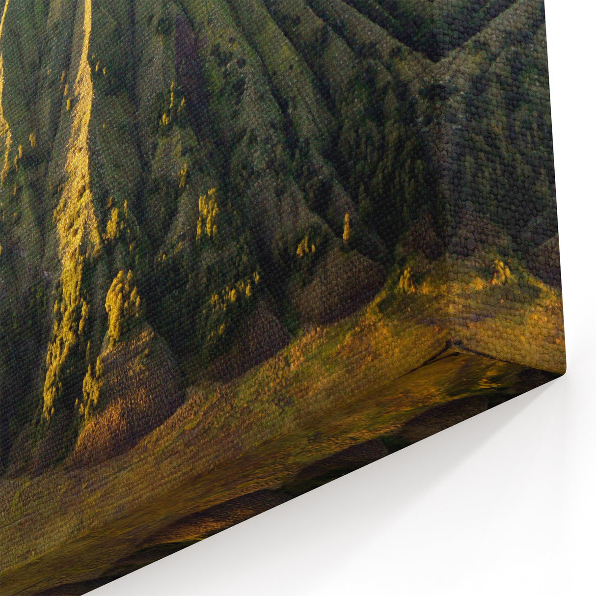 Lush Green Volcano Art – Verdant Landscape Canvas Wall Decor