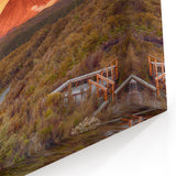 Fiery Sunset Volcano Art – Dramatic Landscape Canvas Wall Decor