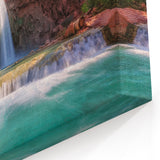 Scenic Waterfall Canvas - Tranquil Landscape Waterfall Painting for Home