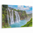 Lush Waterfall Canvas - Vibrant Nature Scene Waterfall Painting for Home