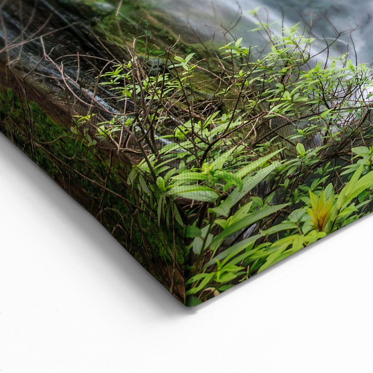 Lush Waterfall Canvas - Vibrant Nature Scene Waterfall Painting for Home