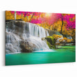 Vibrant Waterfall Canvas - Exotic Nature Scene Waterfall Painting for Home