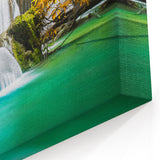 Vibrant Waterfall Canvas - Exotic Nature Scene Waterfall Painting for Home