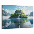 Enchanting Waterfall Road Art – Scenic Road Journey Canvas for Nature Lovers
