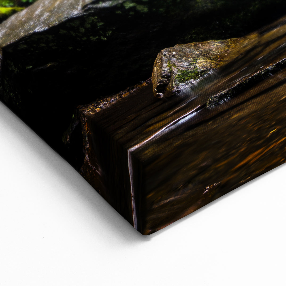 Forest Waterfall Canvas - Lush Green Landscape Waterfall Painting for Home