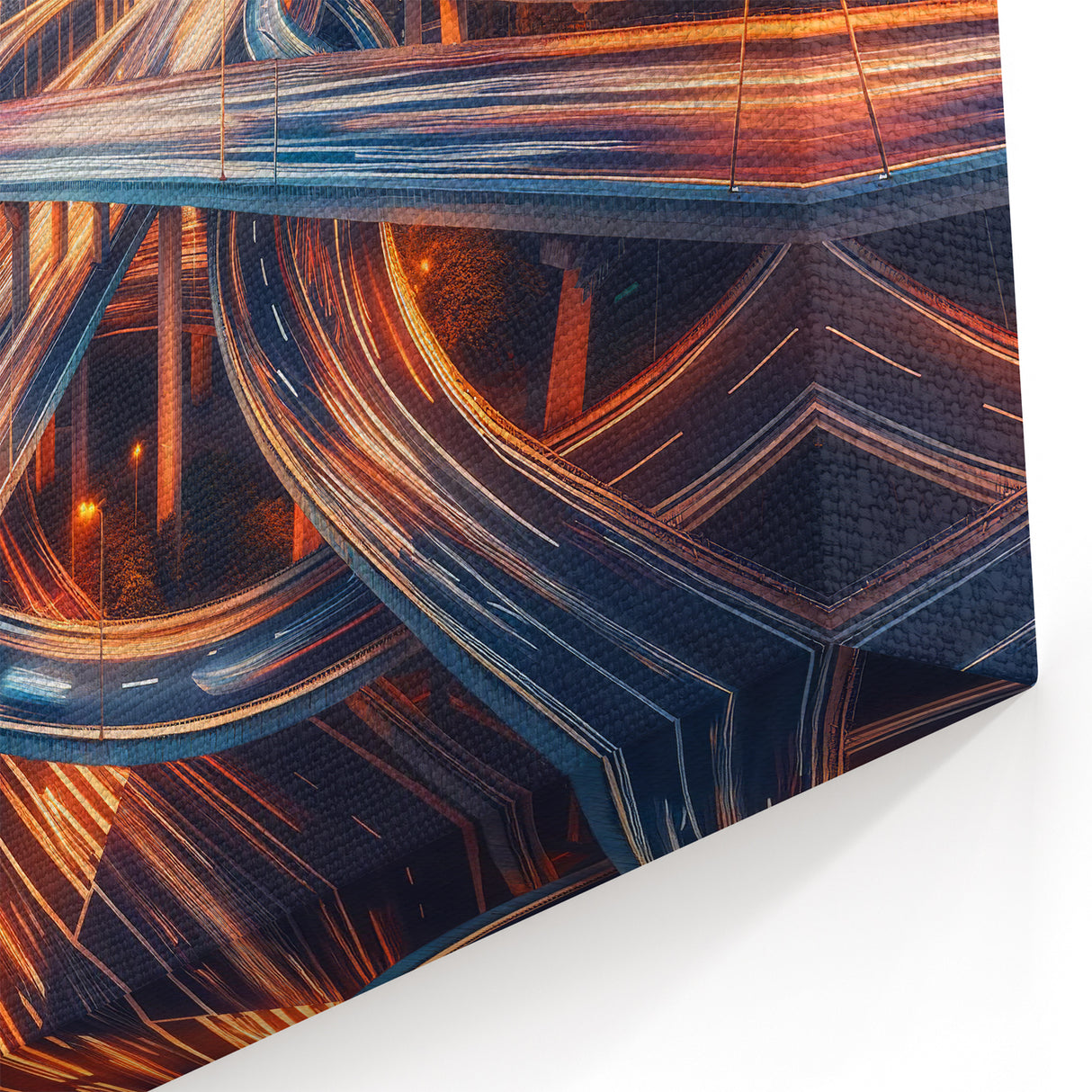 Dynamic City Overpass Art – Vibrant Urban Roadway Canvas for Modern Spaces