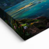 Majestic Waterfall Canvas - Vibrant Landscape with Lush Greenery