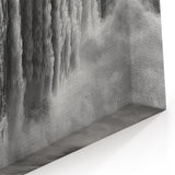 Majestic Waterfall Canvas - Black and White Nature Scene Wall Art