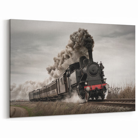 Vintage Steam Train Wall Art - Locomotive Canvas Print for Rail Enthusiasts