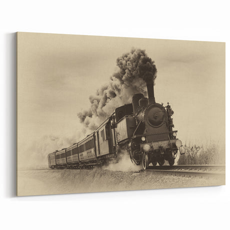 Sepia Vintage Train Wall Art - Timeless Locomotive Print for Rail Fans