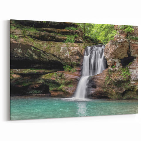 Tranquil Waterfall Canvas - Serene Nature Scene Wall Art for Home Decor