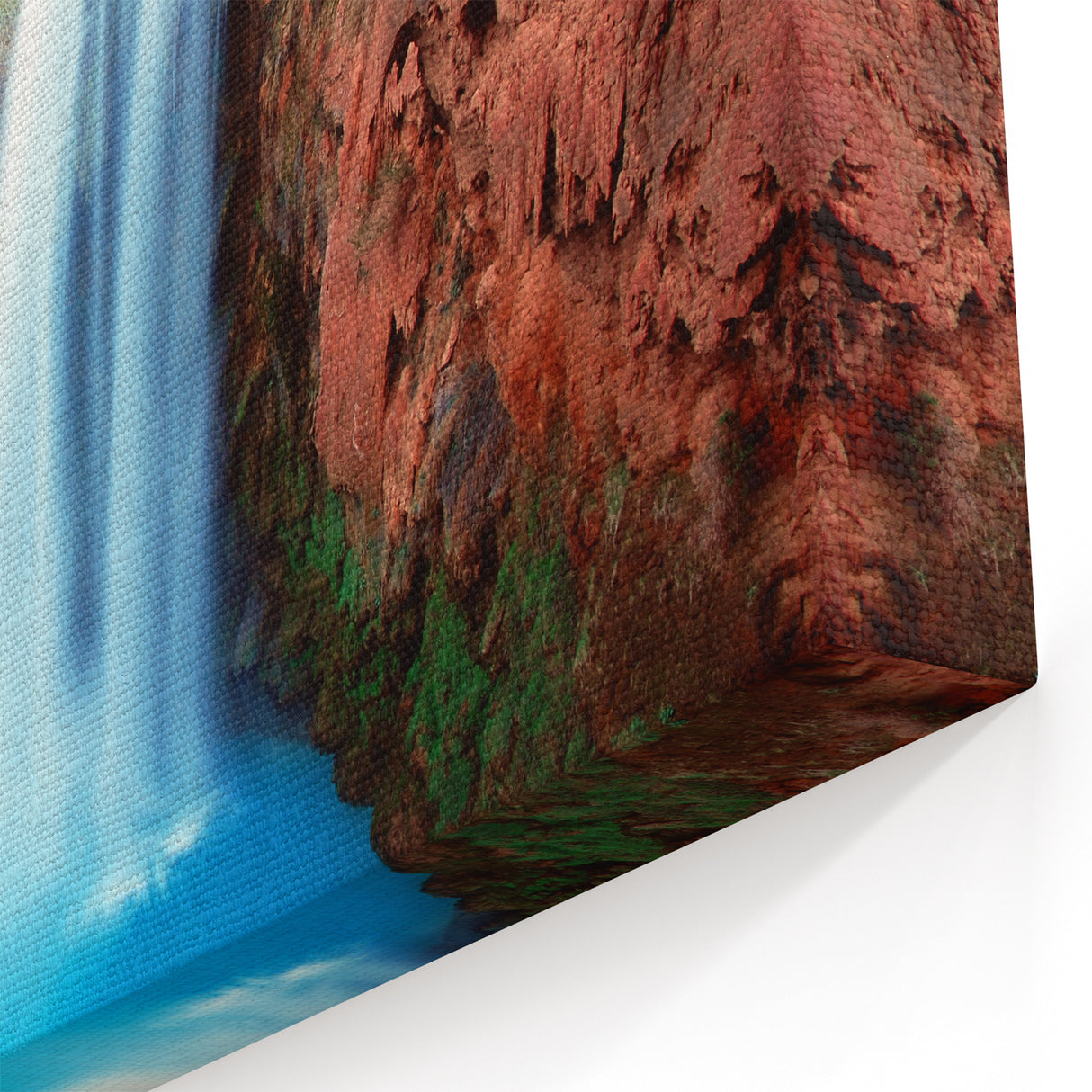 Vibrant Waterfall Canvas - Striking Desert Scene Wall Art for Home Decor