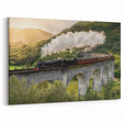 Steam Train in Scenic Highland Wall Art - Serene Locomotive Canvas Print