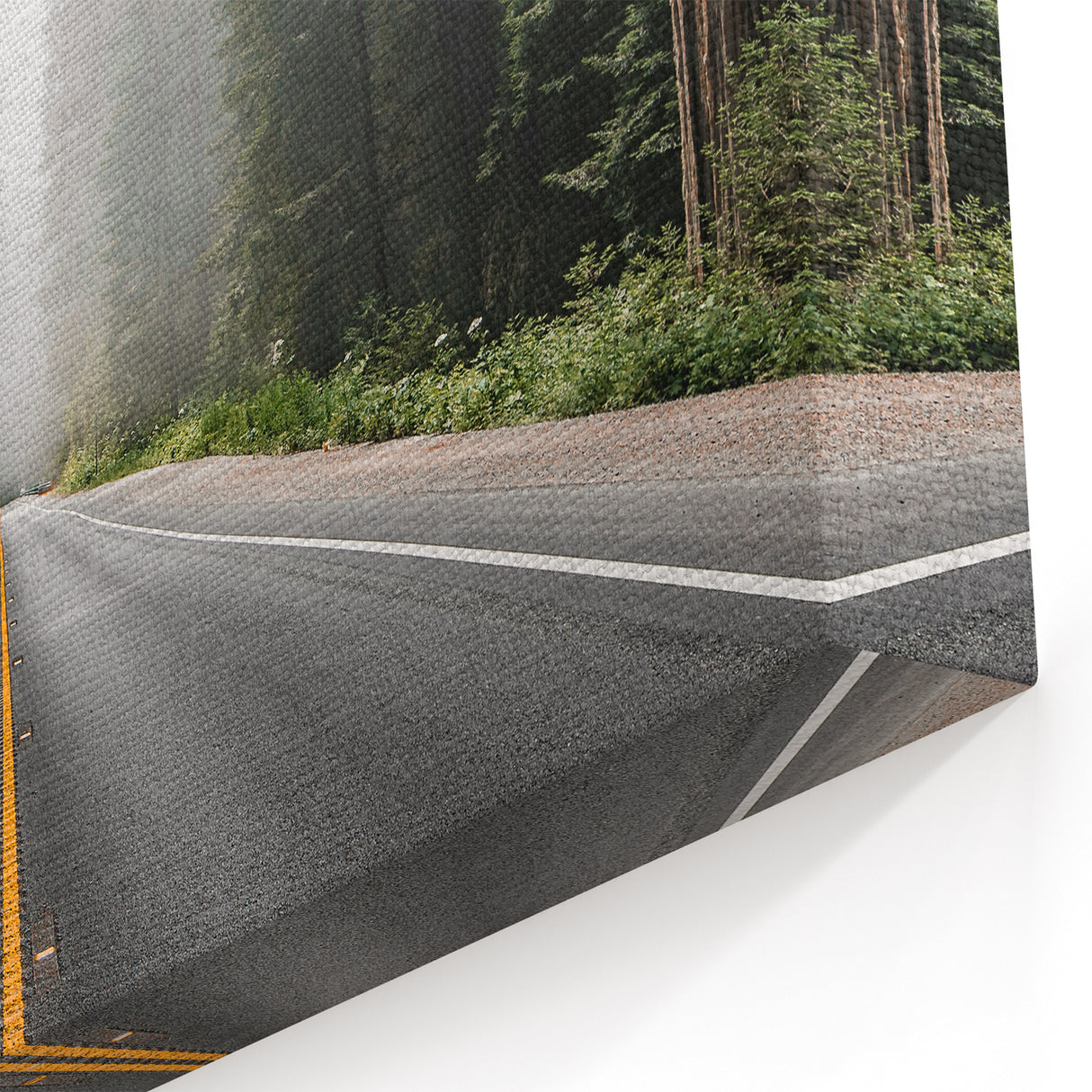 Misty Forest Road Art – Serene Woodland Pathway Canvas for Calm Decor