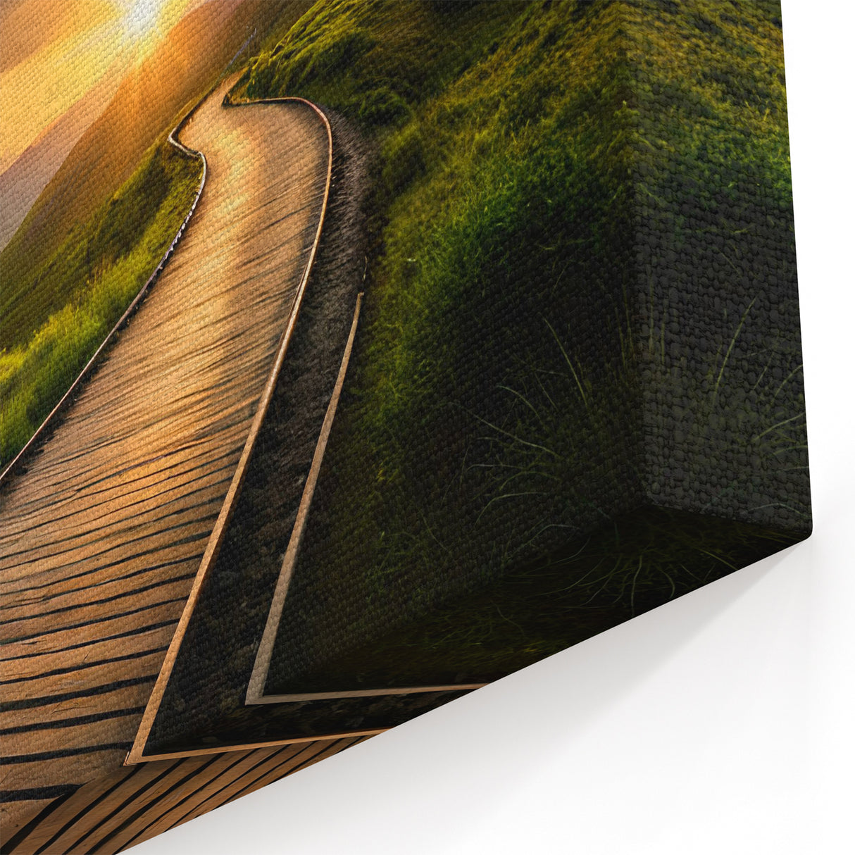 Mountain Sunset Railway Wall Art - Serene Landscape with Train Tracks