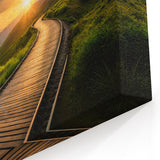 Mountain Sunset Railway Wall Art - Serene Landscape with Train Tracks