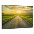 Golden Sunrise Country Road – Serene Landscape Wall Art for Tranquil Decor