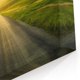 Golden Sunrise Country Road – Serene Landscape Wall Art for Tranquil Decor