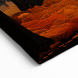 Autumn in the City – Modern Abstract Illustration of Fall Urban Landscape
