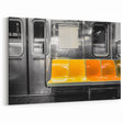 Vibrant Subway Seats Wall Art - Urban Interior Subway Canvas Print