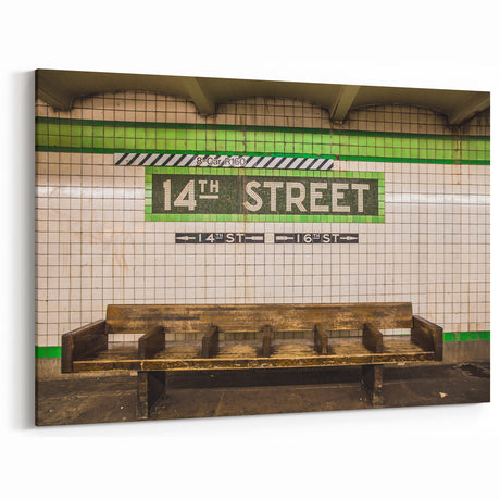 Vintage 14th Street Subway Station Wall Art - Urban Subway Decor Print
