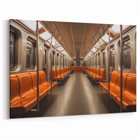 Vintage Subway Car Interior Art - Urban Subway Decor for Modern Spaces