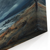 Moonlit Stormy Seascape - Dark Sky and Ocean Canvas Wall Art