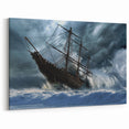 Stormy Seas Ship Wall Art - Dramatic Nautical Maritime Decor