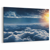 Sunrise Above Clouds Canvas - Majestic Skyscape Wall Art Decor