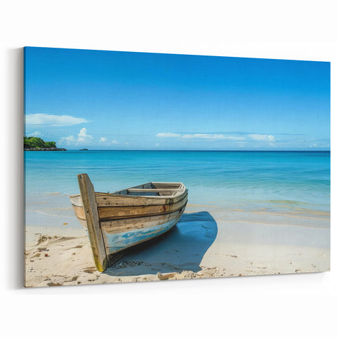 Coastal Rowboat Art Print - Nautical Decor for Beach Homes