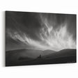Monochrome Skyscape Canvas Art – Dramatic Black and White Landscape Decor